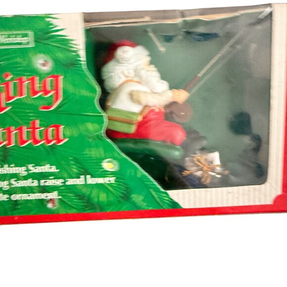Vintage Merry Fishing Santa Animated Ornament - Picture 2 of 5
